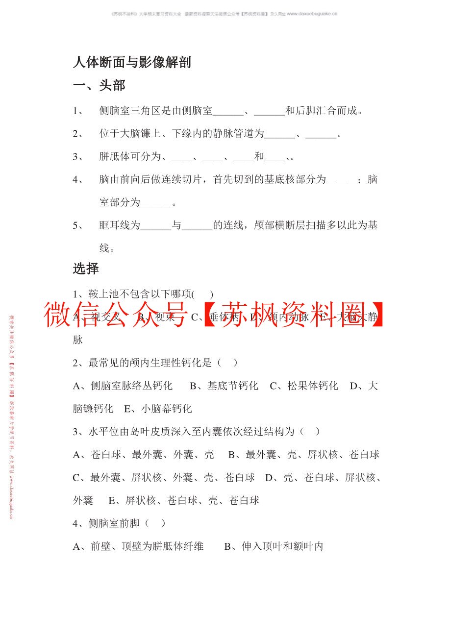 人体断层影像解剖学